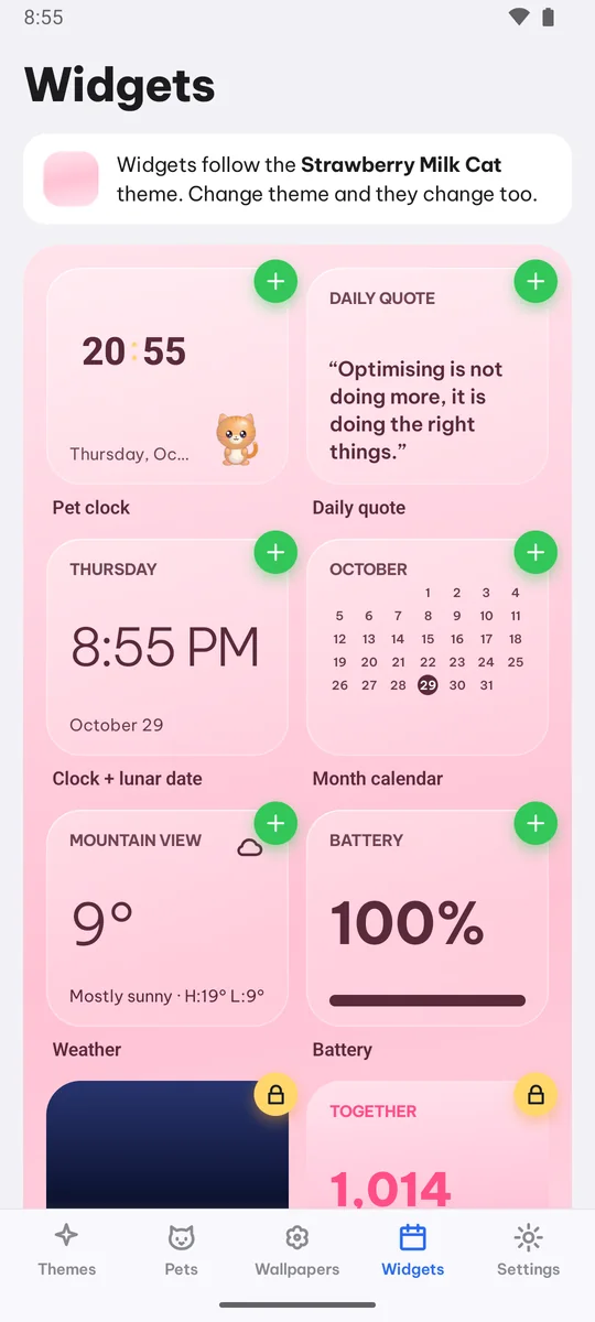 Widgets que siguen tu tema