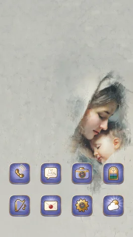 Catholic Faith theme for Android: home screen with matching icons and wallpaper