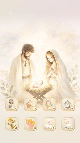 Star of Bethlehem theme for Android: home screen with matching icons and wallpaper